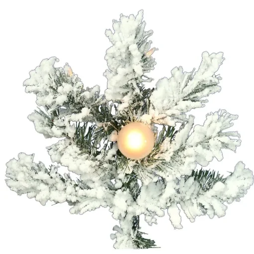 Pre-Lit Christmas Trees*Mercury Row Oakman 9' H Extra Full White/Green Artificial Spruce Christmas Tree With 950 Incandescent Lights