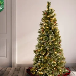 Pre-Lit Christmas Trees*The Holiday Aisle Ogema 5' Green Pine Artificial Christmas Tree With 150 Clear/White Lights