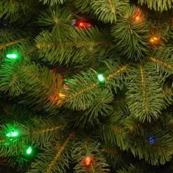 Pre-Lit Christmas Trees*Mercury Row Omusa 6.5' Slender Green Realistic Artificial Fir Christmas Tree With 300 Led Color Changing/Combination Lights
