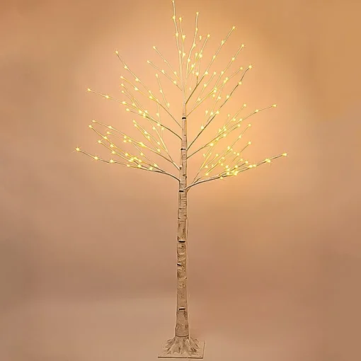 Pre-Lit Christmas Trees*The Holiday Aisle Patch Magic Led 7' White Birch Artificial Christmas Tree With 160 Clear/White Lights