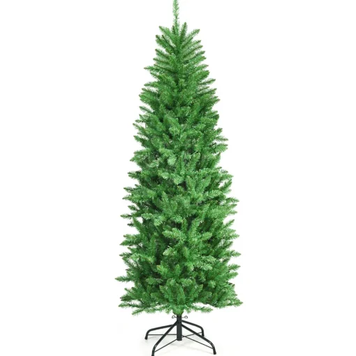 Pre-Lit Christmas Trees*The Holiday Aisle Pencil 6' Green Fir Christmas Tree With 250 Clear/White Lights