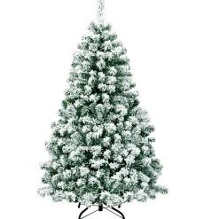 Pre-Lit Christmas Trees*The Holiday Aisle Pre-Lit 4.5' Green/White Pine Artificial Christmas Tree With 200 Clear/White Lights