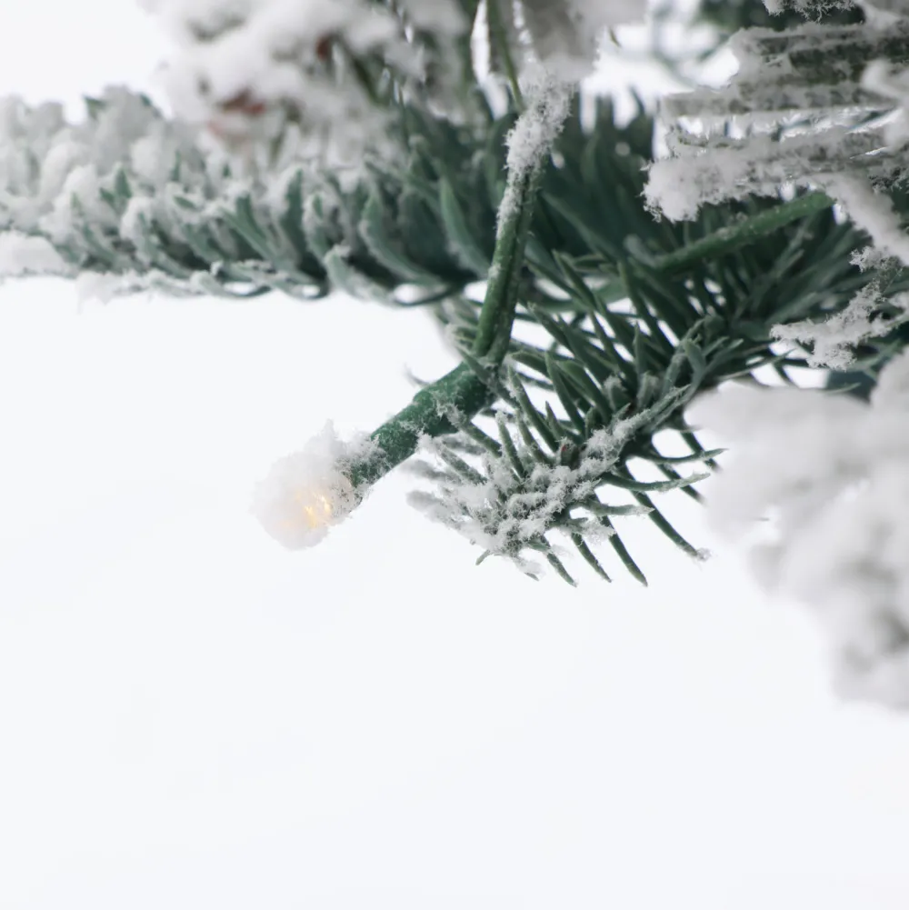 Pre-Lit Christmas Trees*The Holiday Aisle Pre-Lit Porch 3' White/Green Realistic Artificial Fir Christmas Tree With 50 Warm White Lights