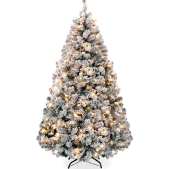 Pre-Lit Christmas Trees*The Holiday Aisle Pre-Lit Snow Flocked Artificial Christmas With Clear/White Lights