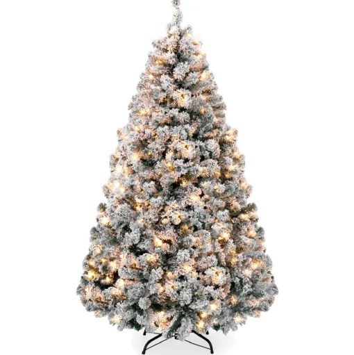 Pre-Lit Christmas Trees*The Holiday Aisle Pre-Lit Snow Flocked Artificial Christmas With Clear/White Lights