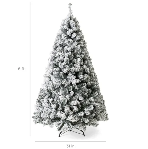 Pre-Lit Christmas Trees*The Holiday Aisle Pre-Lit Snow Flocked Artificial Christmas With Clear/White Lights