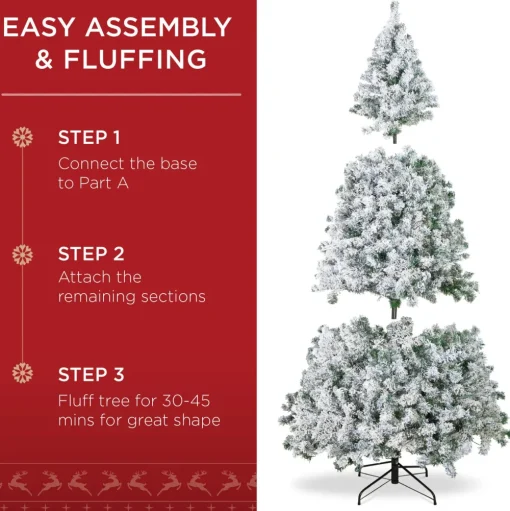 Pre-Lit Christmas Trees*The Holiday Aisle Pre-Lit Snow Flocked Artificial Christmas With Clear/White Lights