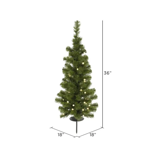 Pre-Lit Christmas Trees*The Holiday Aisle Solar Tree Solar Slender Green Pine Christmas Tree 30 Led Lights