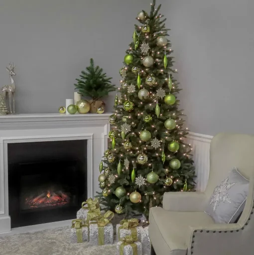 Pre-Lit Christmas Trees*Mercury Row Tiffany Fir 9 Ft Large Slim Prelit Artificial Christmas Tree