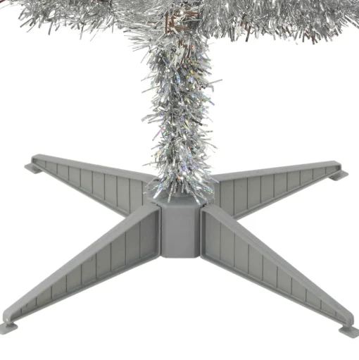 Pre-Lit Christmas Trees*Hashtag Home Tinsel Trees Silver Pine Artificial Christmas Tree With Clear Lights
